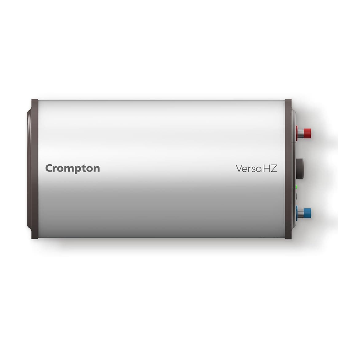 Crompton Versa Horizontal RHS 15L Storage Water Heater (Geyser) with Rust Proof Plastic body and Superior Glassline Coating, Fits under false ceilings, 8 Bar pressure rating and 7yr Tank warranty