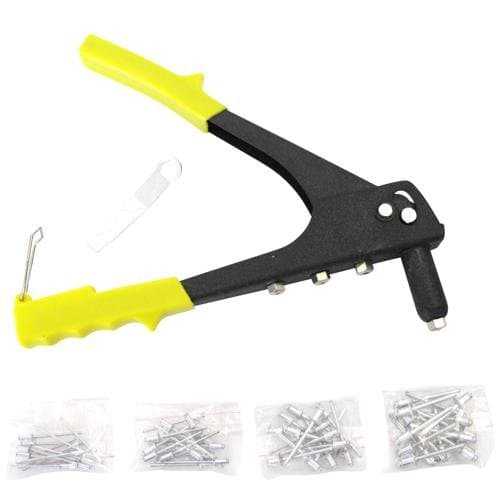 4 NOZZLE POP RIVET GUN WITH 60 ASSORTED RIVETS