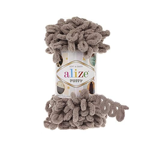 Alize Puffy Knitting Yarn 100 g, Patented Innovation, Loop Knitting without Needles, Colour: 530 Beige