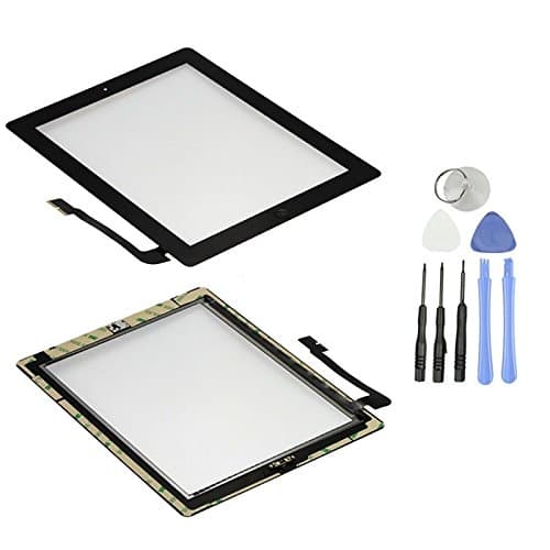 Touch Screen Glass Digitizer Assembly for Apple iPad 3 with Home Button & Camera Bracket and Adhesive Tape Preassembled (BLACK)