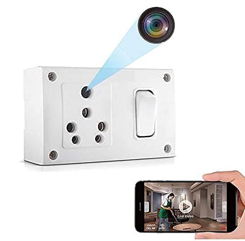 Spy Switch Board Socket Camera 4K Audio Video Recorder with Day Vision 32GB Inbuilt (LookCam Pro APP)