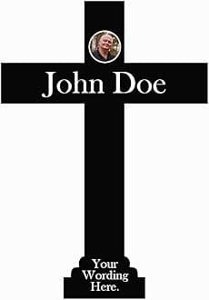 Personalized ACM Metal Cross Memorial Gift, Cemetery Memorial Plaque With Photo, Customizable Grave Marker Sympathy Gift, Use as Memorial Garden Flag, Yard Sign, Post Hanger or Yard Decor