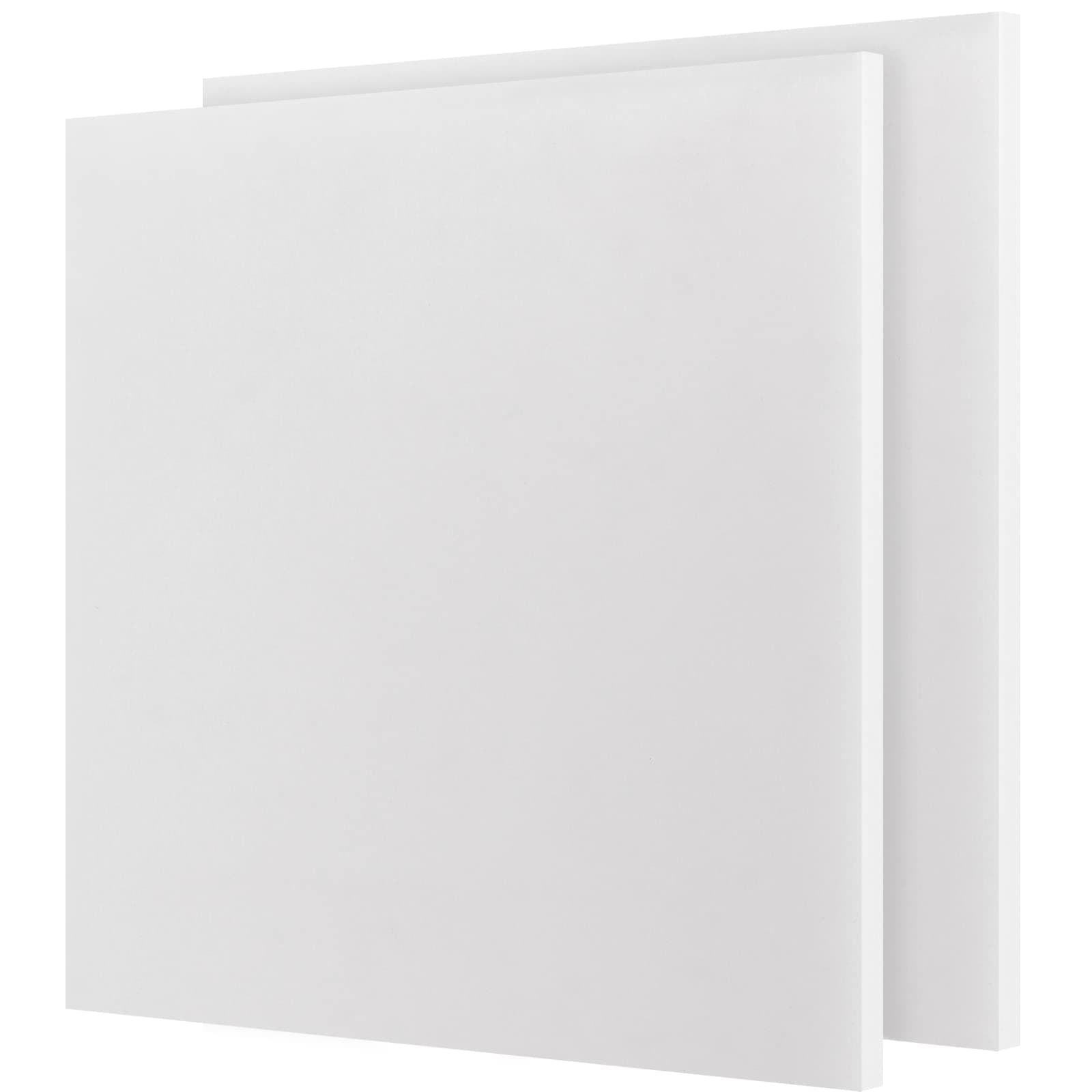 JOIKIT 2 Pack 12 x 12 Inch UHMW Polyethylene Sheets, 1/2 Inch Thick Ultra High Molecular Weight Opaque White Plastic Sheet for Home, Industrial, Automobile, Impact Resistant