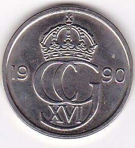 1990 Sweden 50 Ore Coin