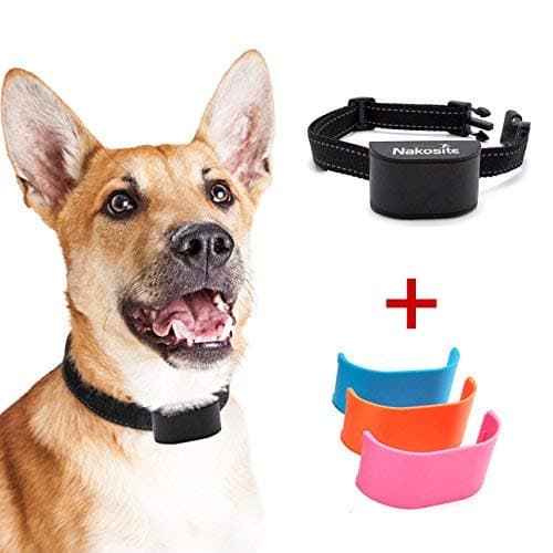 BARK2433 Best Anti bark collar Stop Barking control device Aids collars for dog, with battery, from small medium to large dogs. ON/OFF switch. 3 extra cover plates