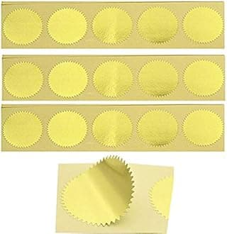 MNYR 100pcs Gold Vintage Embosser Stamp Sealing Blank Certificate Self-Adhesive Seal Stickers