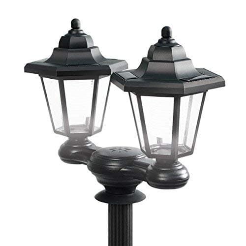 Ideaworks® 3 in 1 Solar LED Lamp Pole 1.5m Tall Outdoor Powered Black Garden Post Light Bollard Super Bright Meter Victorian Patio Path Lighting