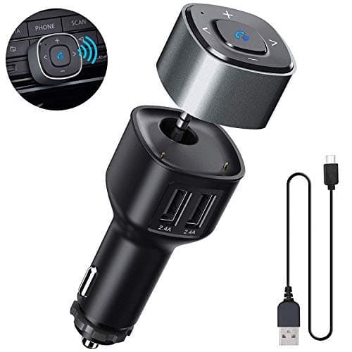 Bluetooth Adapter for Car, CHGeek 3.5mm AUX Input Dual USB Car Charger 5V/4.8A Hands Free Calling V4.2 Bluetooth Wireless Receiver Adapter for Home Car Stereo Audio System