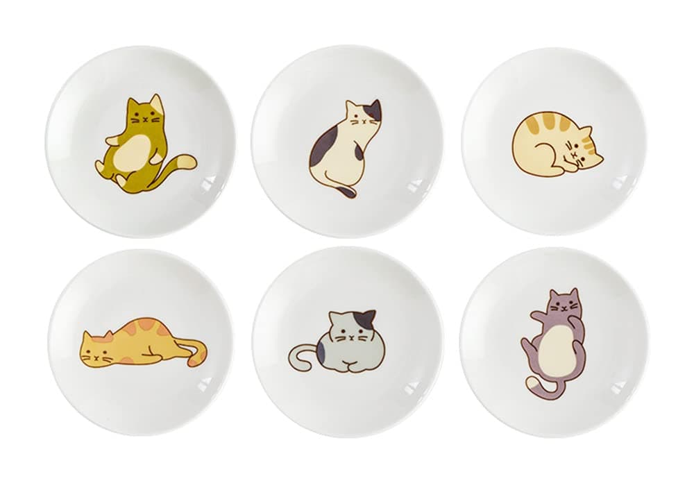 6pcs Ceramic Cat Appetizer Plates, Sauce Plates, Dessert Plates