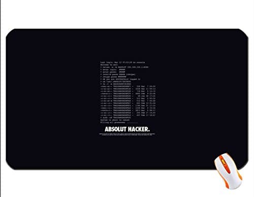 Absolut hacker absolut hacker letters words lettering black wallpaper mouse pad super big mousepad Dimensions: 23.6 x 13.8 x 0.2inches(60x35x0.2cm)