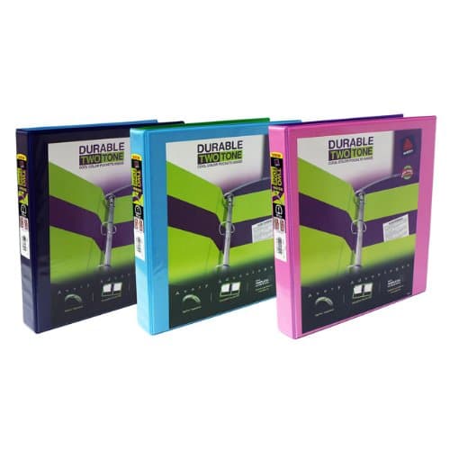 Avery Durable Two Tone 1 in 3 Ring Binder, 200 Sheets, Assorted, Each (Colors Vary)