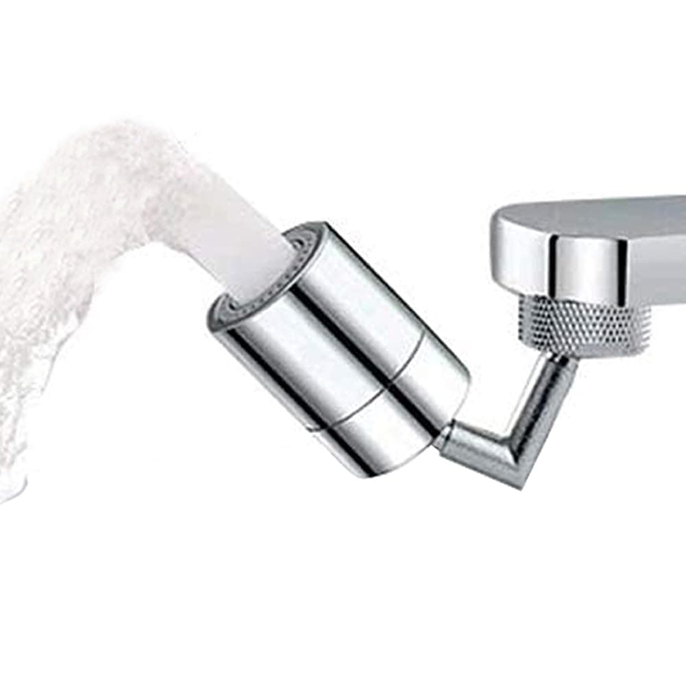 Swivel Sink Faucet Aerator Big Angle Dual-function 2-Flow Sprayer Faucet Head, Sink Sprayer Attachement for Face Washing, Gargle and Eyewash Station（ 55/64'' Female Thread,Adapter Included）