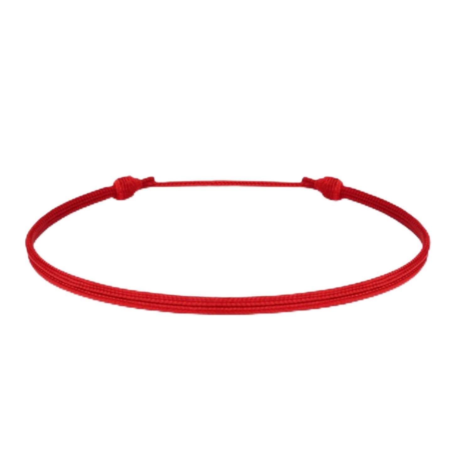 Thin Red Cord Bracelet - Waterproof Nylon Adjustable Surfer String Friendship Bracelet for Men, Women, Teens - Unisex Vegan Lightweight Summer Beach Accessories