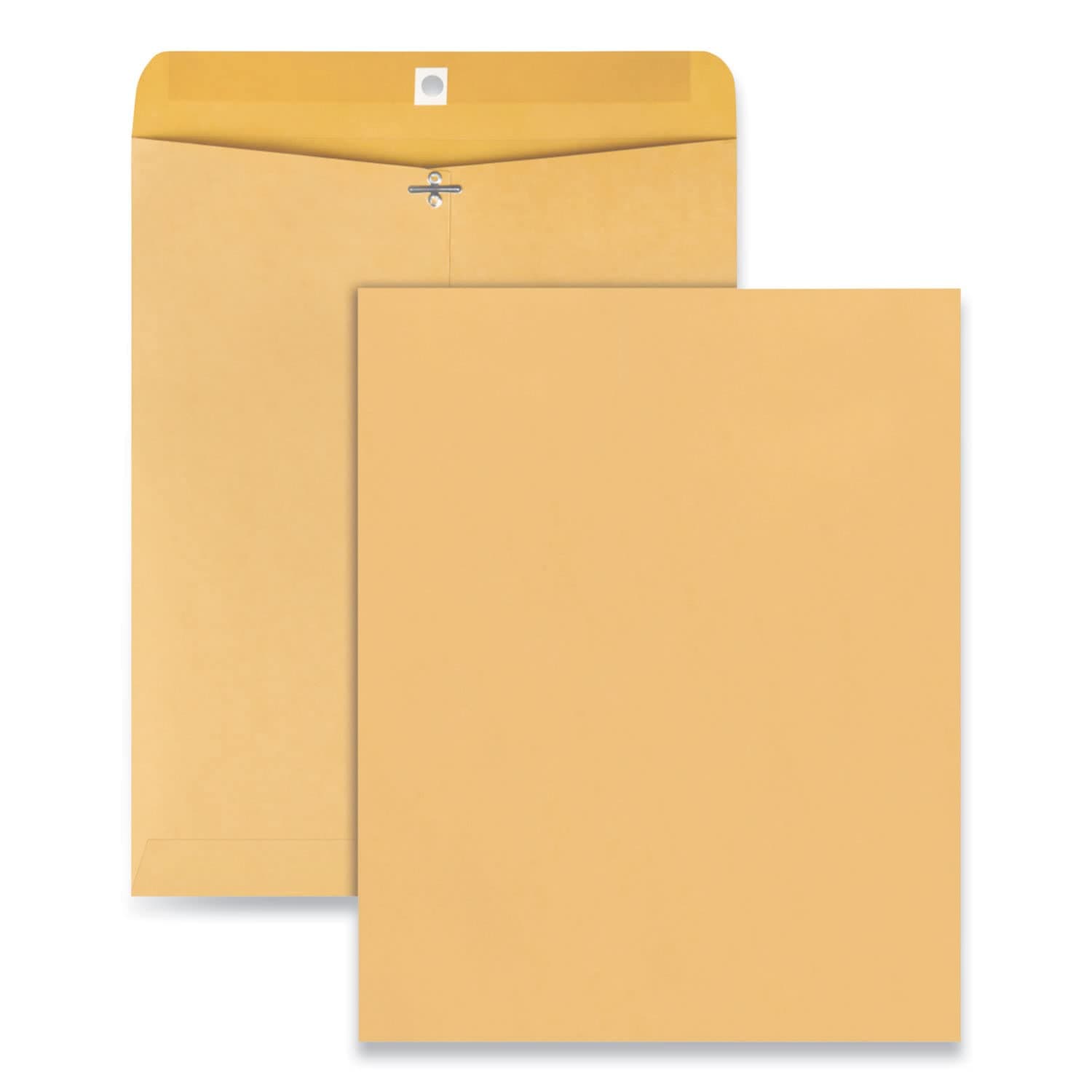 Universal UNV35263 11.5 in. x 14.5 in. Square Flap Clasp/Gummed Closure #105 Kraft Clasp Envelope - Brown Kraft (100/Pack)