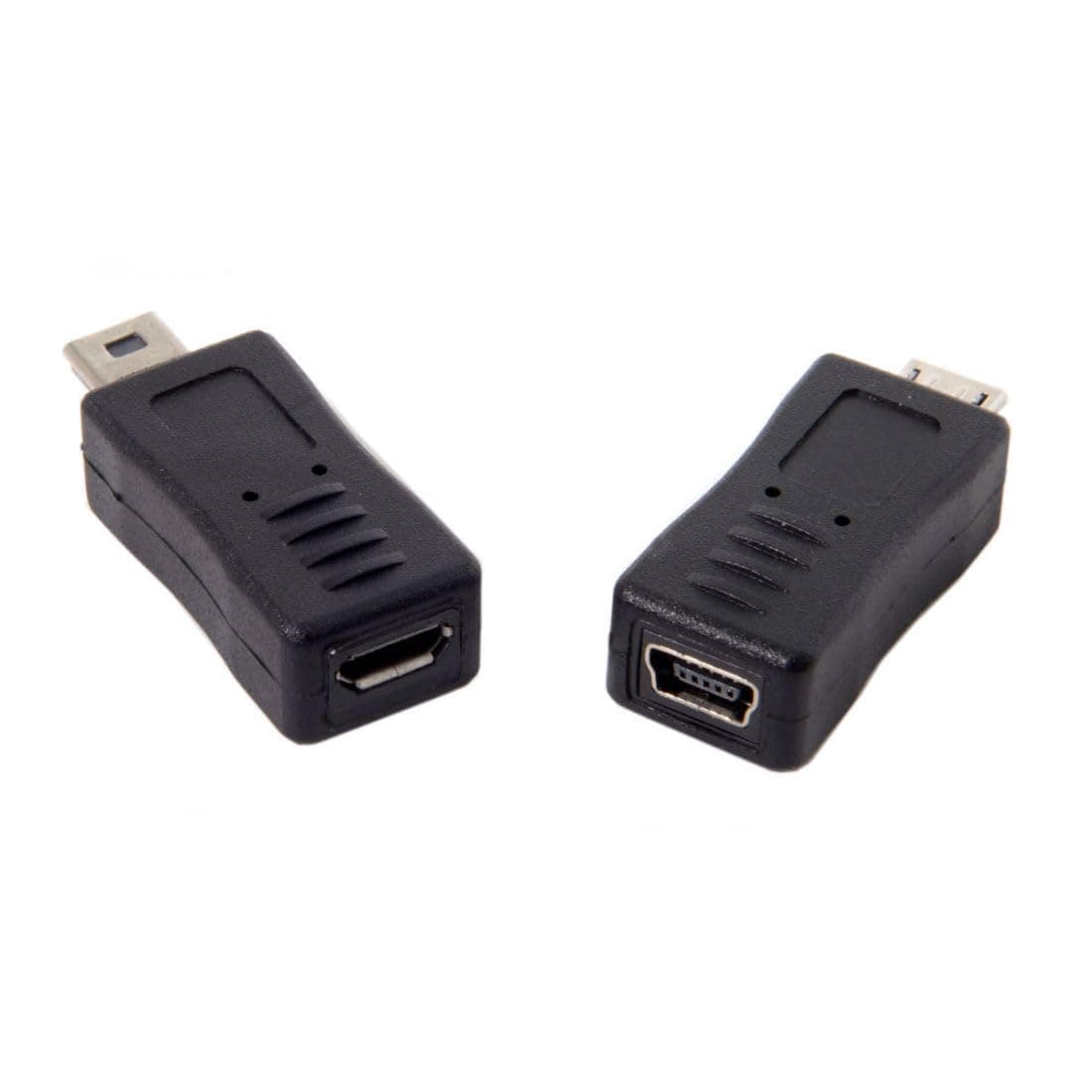 chenyang CY 2pcs Mini USB Male to Micro USB 5pin Female & Mini Female to Micro Male Extension Adapter Black