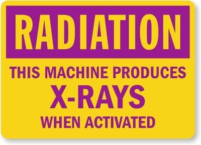 Radiation: This Machine Produces X-Rays When Activated , Adhesive Signs and Labels, 10" x 7"