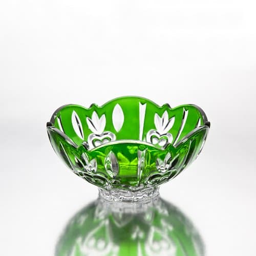 Crystal Case Large Candy Dish Color: Green