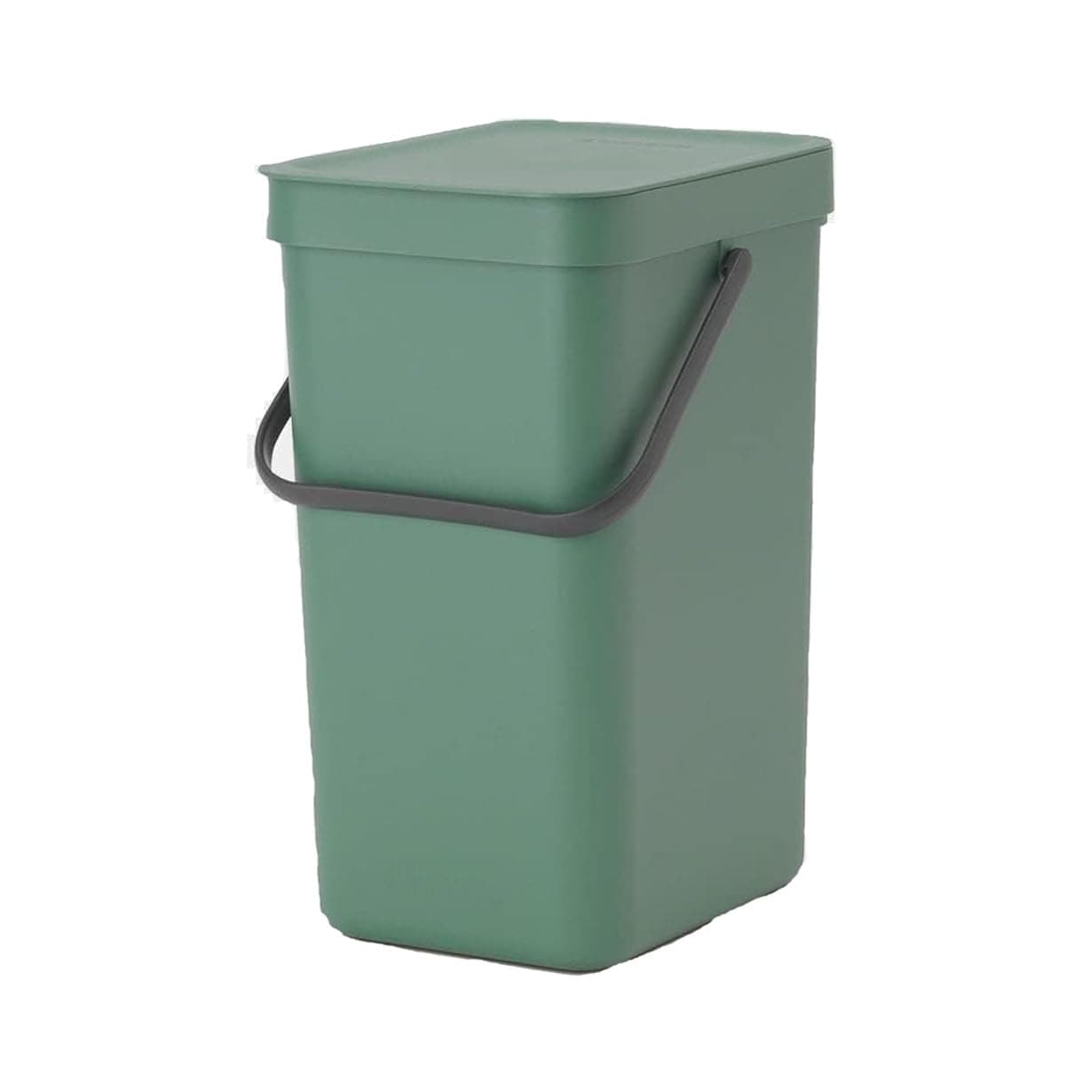 Brabantia Sort & Go Kitchen Recycling Bin | S / 3.2 Gal / 12L | Fir Green | Removable Stay-Open Lid, Carry Handle | Trash Can for Bottles, Cans, Paper, Glass | Wall-Mounting Bracket Included