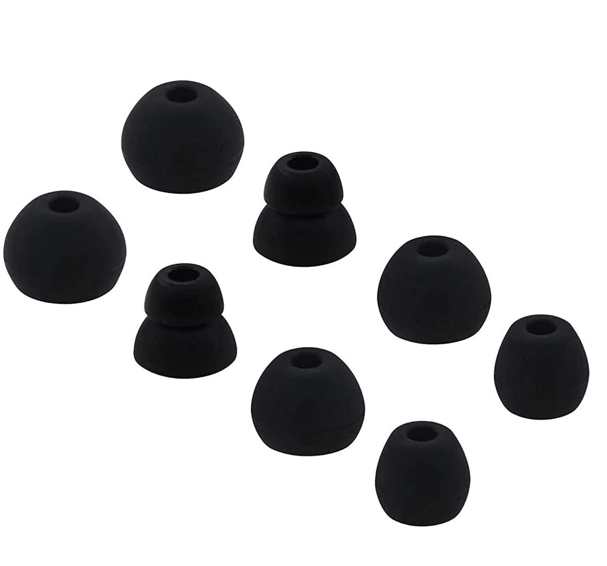 ALXCD Ear Tips Replacement for Beats Flex Wireless Earphones, S/M/L/D 4 Sizes 4 Pairs Soft Silicone Eargel Earbuds Tips, Fit for Beats Flex, 4 Pairs (Black)