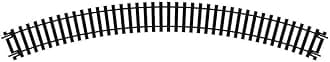 Hornby Hobby Train Tracks - R605 Double 1st Radius Curve, 45-Degree Track Pieces - Small Scale Model Accessories for Train, Electric Railroad Supplies with HO/OO Gauge Compatibility, Curved Tracks