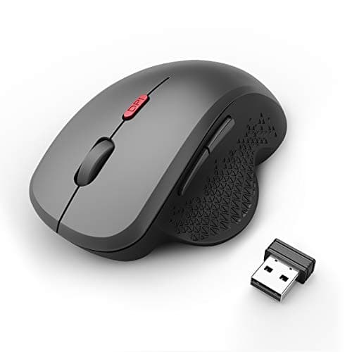 IFYOO Q3 2.4G Ergonomic Wireless Mouse with USB Nano Receiver for Laptop/Notebook, PC Computer, for Winodws(10/8/7/XP), Linux, 6 Buttons, 800/1200/1600 DPI - [Black]