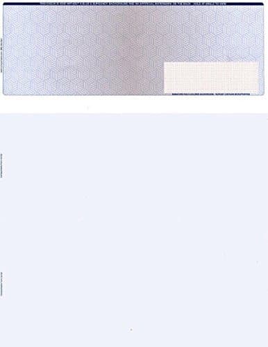Compuchecks 100 High Security Blank Check Paper Compatible with QuickBooks - Print Easy Your Computer Checks for Business Or Personal Use (Blue/Red Cubed) Checks On Top Paper Weight # 28