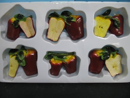 6 Apple Fridge Magnets 3-d Refrigerator Set by KMC/KK-Apple