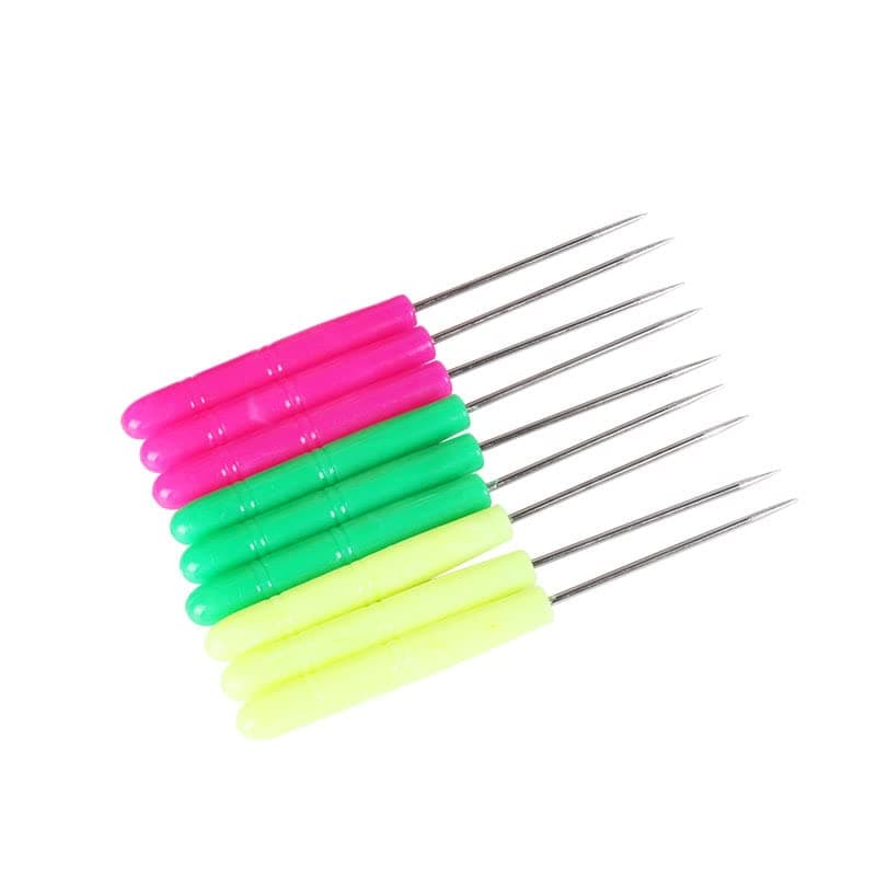 TorSor 10 Pack Scratch Awl Sewing Pricker Plastic Handle Grip Straight Tip Pin DIY Needle Punching Hole Repair Hand Craft Stitcher for Tailor Fabric Tent Leather Paper Tool Needlework