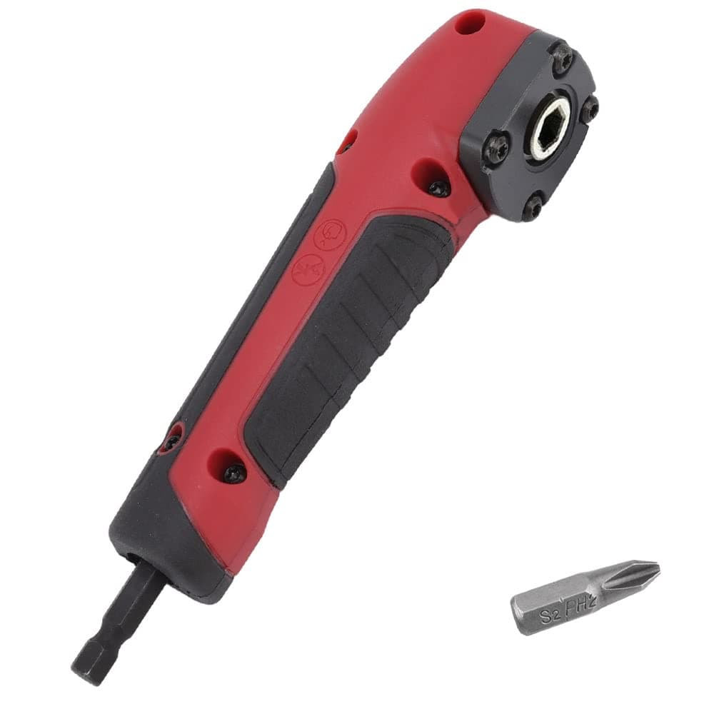 Saipe 90°Degree Right Angle Drill Adapter 1/4 Inch Right Angle Attachment Extension Screwdriver Socket Holder Drill Attachment for Impact Driver