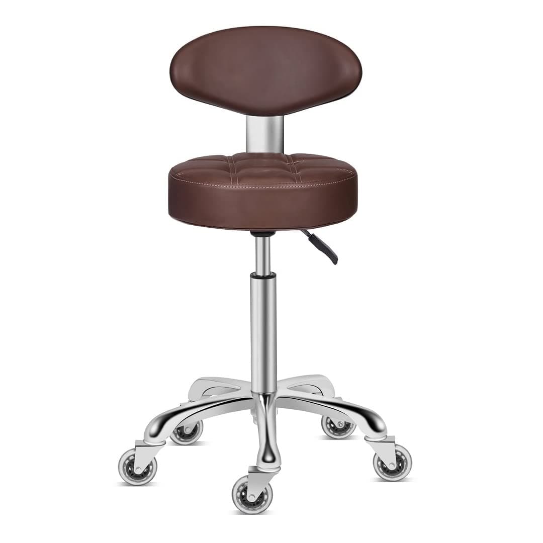 Kaleurrier Rolling Stool Chair with Smooth-rolling Dual-wheel casters,Comfortable Cushioned Backrest, Swivel Seat, Heavy Duty Hydraulic Height Adjustable,Sturdy and Durable