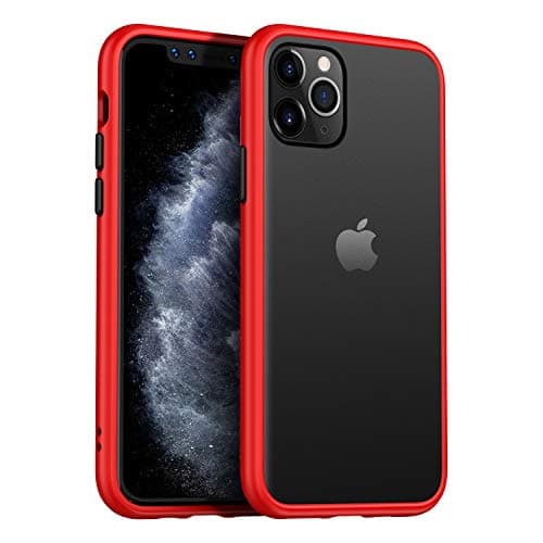 MKOAWA Slim Fit for iPhone 11 Pro Max Case 6.5 Inch, Translucent Matte Case with Soft Edges, Shockproof Protective Case Cover for Apple iPhone 11 Pro Max (2019) - Red