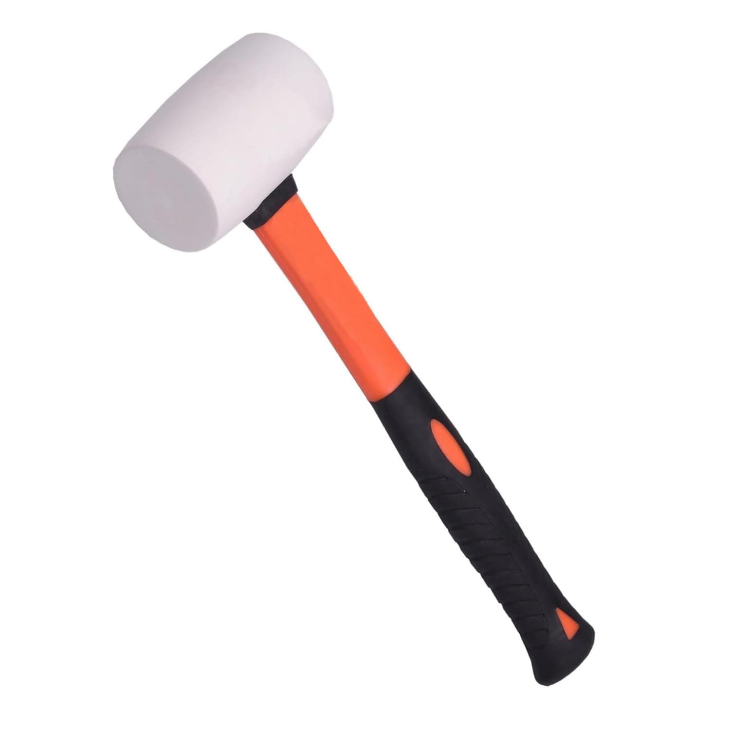 White Rubber Mallet Hammer - Harden - Non marking - Durable Eco-Friendly Hammer for Flooring, Camping, Tent Stakes, Woodworking, Pavers - Ergo Grip Handle - Flat Surface Head (8 oz)