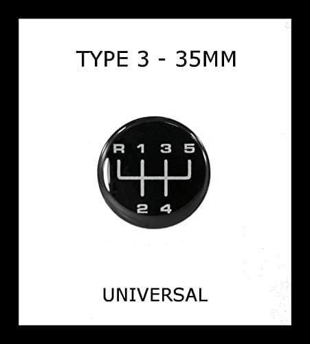 Gear Knob Shift Pattern Sticker 3D Domed emblem badge 5 Speed manual (T3-35)