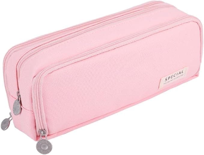EASTHILL Large Pencil Case Big Capacity Pencil Bag Large Storage Pouch 3 Compartments Pen Case for Teen Boys Girls School Students(Special-Pink)