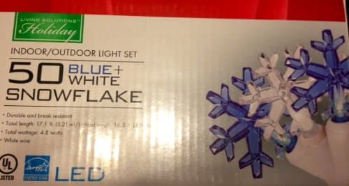 50 BLUE + WHITE SNOWFLAKE INDOOR/OUTDOOR LIGHT SET
