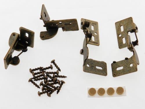 4 Self Closing Concealed Cabinet Hinge 1/2" Overlay Antique Brass Youngdale #6