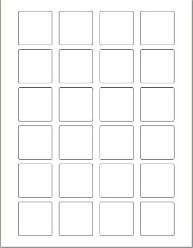 DigiOrangePremium 2400 Multi-Purpose Square Labels, 1.5 x 1.5 Inches, 24 Per Sheet Labels for Laser & Inkjet Printers (100 sheets)