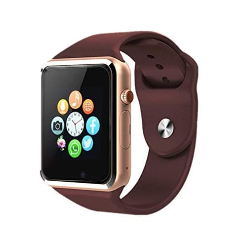 Bluetooth Smart Watch Touch Screen Smartwatch with Camera for Android (Golden)