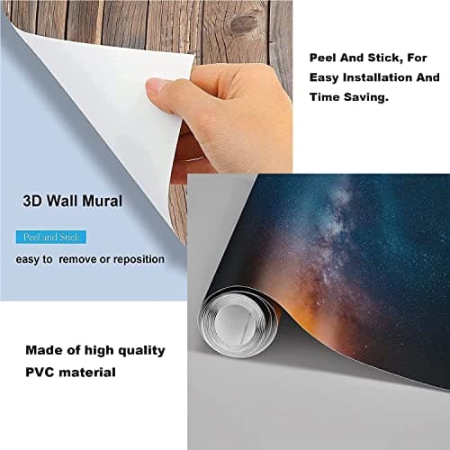 Custom 3D Ceiling Wall Mural, Blue Sky and White Cloud Pink Cherry Blossom Ceiling Mural Modern Creative Peel and Stick Wallpaper, Living Room Children's Room Bedroom Wallpaper