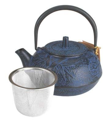 Cast Iron Teapot Tea Pot - Blue Bamboo 20 oz.