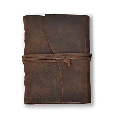 Handmade Leather Journal – Lined 7" x 5" Diary, Travel Notebook with 240 Pages - by Noteworthy