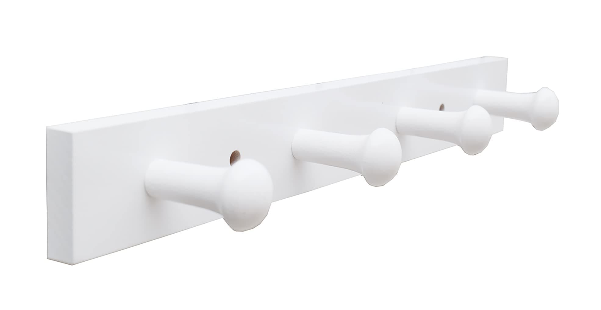 Wall-Mounted Hook Coat and Hat Rack | Decorative Household Items | Entrance | Foyer | Hallway | Bathroom | Bedroom (4 Hooks, White)