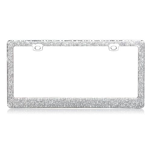 MYBAT LPF4PC029WIT Fully Encrusted in Multiple Sized Pearls Over Chrome Metal Frame