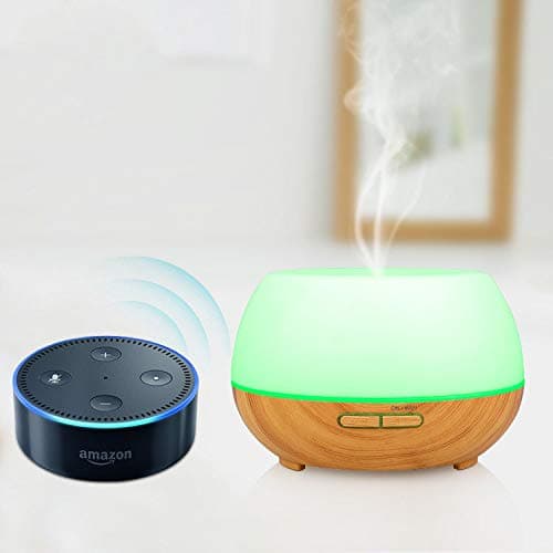 Aroma Diffuser Wi-Fi Smart, inkerscoop Voice Control Compatible with Alexa and Smart Phone Tablets App Control, 300 ml Humidifier with 7 Colours LED, Timer Settings