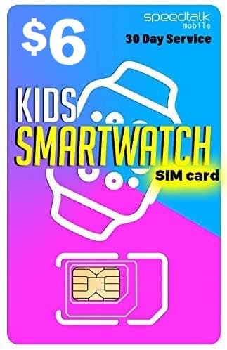 SpeedTalk Mobile $6 Preloaded Smart Watch SIM Card Kit for 4G LTE Kids Senior Smartwatches & Wearables | GPS Tracking | 3 in 1 Simcard - Standard, Micro, Nano | No Contract | 30 Days Service Plan