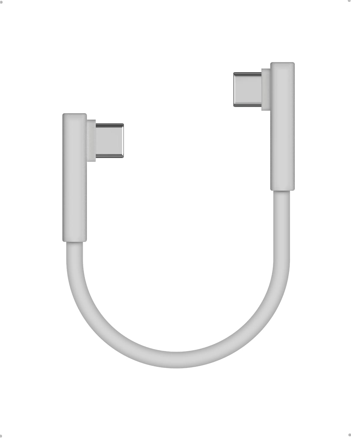 sharge USB C to USB C Cable, 10Gbps Data Transfer 240W Max, 90 Degree Type C Cable for Disk Plus, iPhone 16/16 Pro/16 Pro Max/15, MacBook Pro/Air, Galaxy S24/S23, Pixel 8, 7 Inches