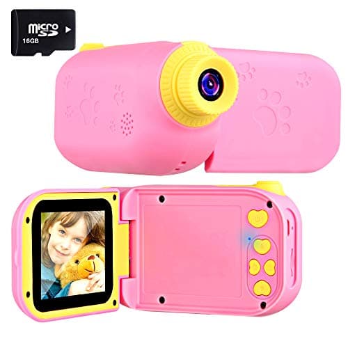 Kids Camera Camcorders 2.4 Inch Screen 8MP HD Magic Wand Creative Kids Camera For Kids Shockproof Handheld Children Selfie Toy Camera Best Gifts For 3-12 Years Old Kids (16GB SD Card Included) (Pink1)