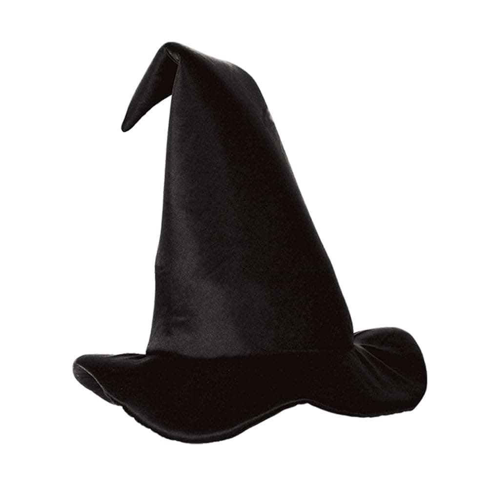 Halloween Satin-Soft Black Witch Hat Party Accessory (1 Count) (1/pkg)