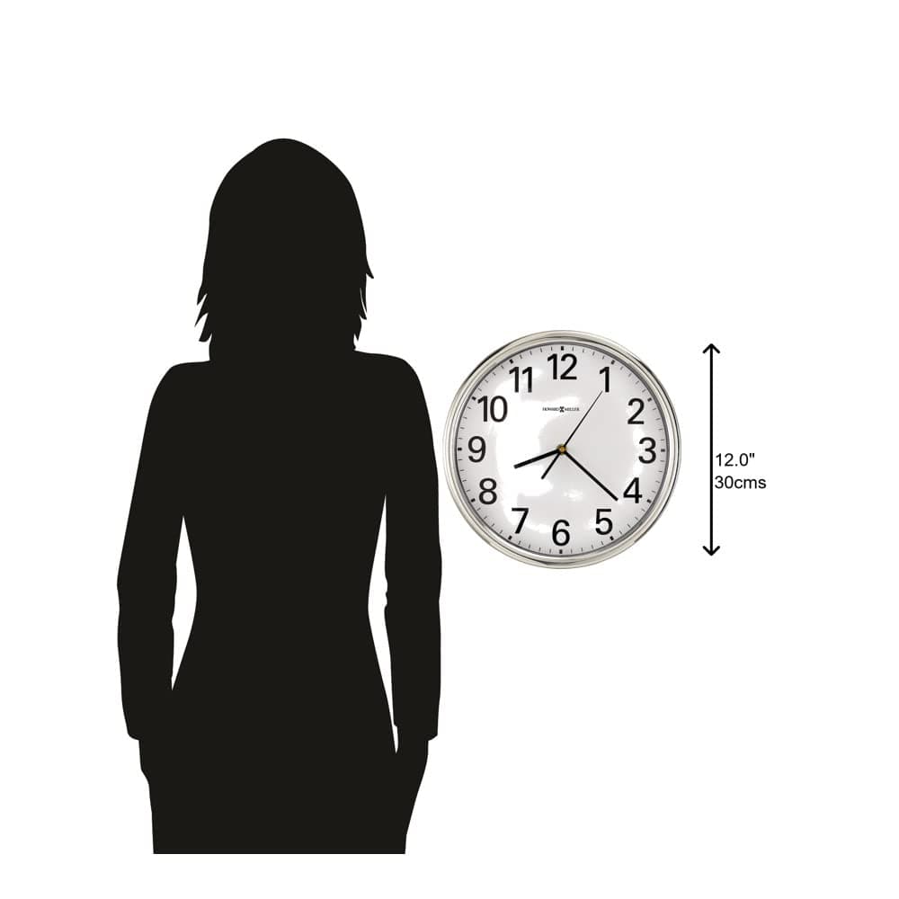 Howard Miller Wall Clock, Silver, 0