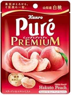 Kanro Pure Gummy Premium White Peaches from Yamanashi 2.9 oz (54 g) | Pack of 3 | Made in Japan | Japanese Gummy